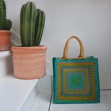 Haakpakket medium tas in kremke