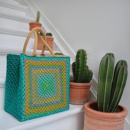 Haakpakket medium tas in kremke