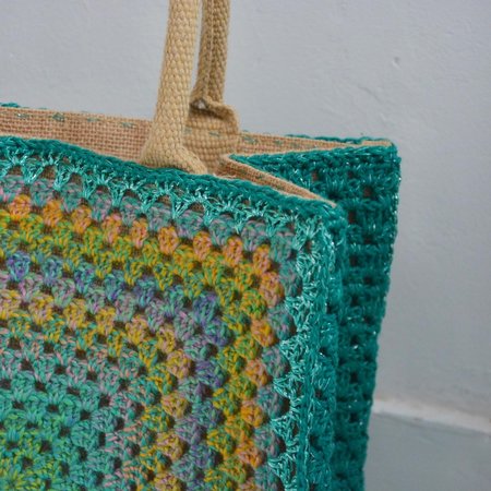 Haakpakket medium tas in kremke