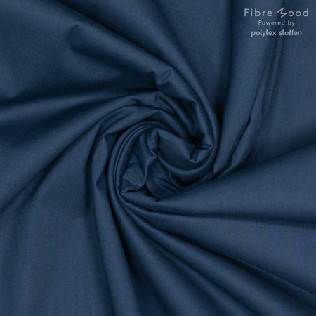blauw poplin stretch - katoen