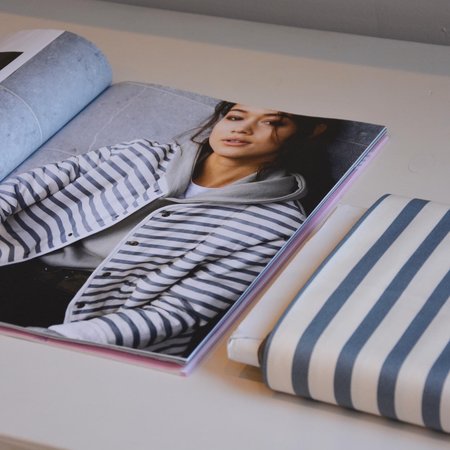 coupon groen,blauw/wit strepen voor de molly jas - katoen