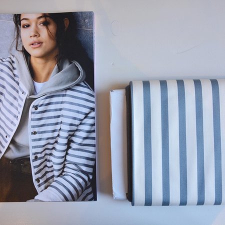 coupon groen,blauw/wit strepen voor de molly jas - katoen
