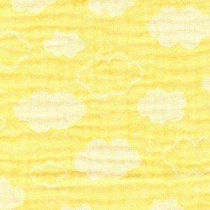 coupon 96 clouds on bright yellow - triple gauze