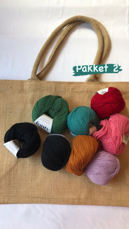 Haakpakket 2 grote jute draagtas