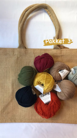 Haakpakket 3 grote jute draagtas