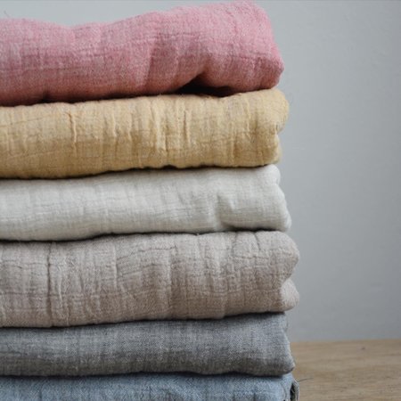 mousseline chambray 302 honey ginger - double gauze