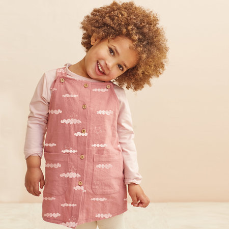 rustic cotton cloud bird pink- katoen