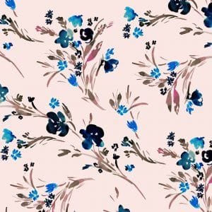 watercolour flower on pink - katoen