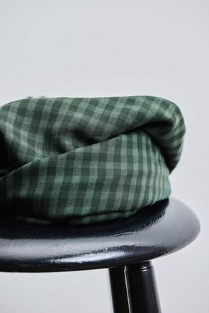 Two tone check deep green - tencel