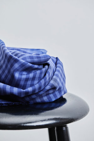Two tone check lapis - tencel