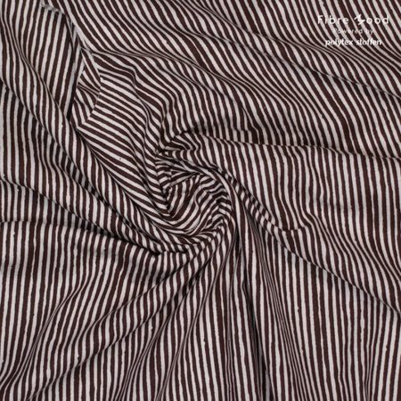 streepjes bruin - viscose/linnen