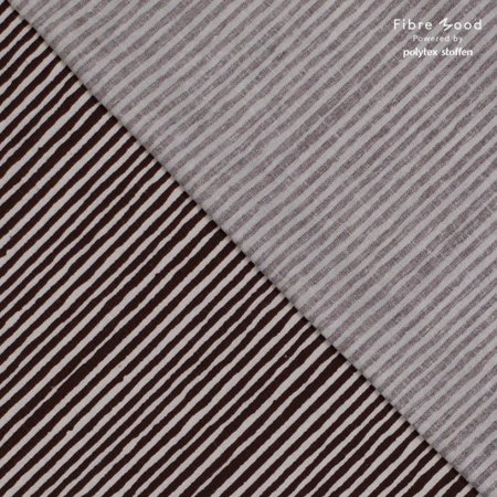 streepjes bruin - viscose/linnen
