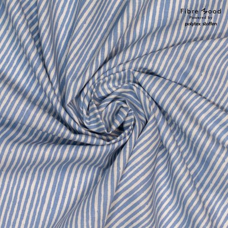 streepjes blauw - viscose/linnen