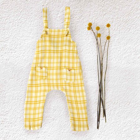 Tartan geel - double gauze