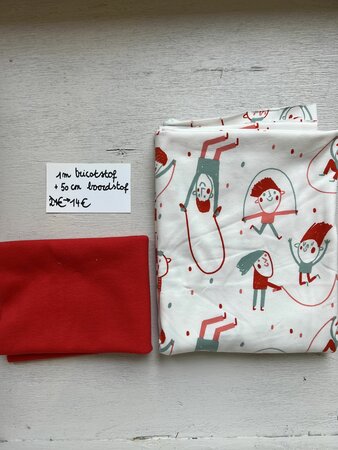 tricotstof pakket 21met witte boordstof