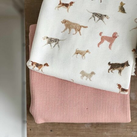 waffle cotton saumon - jersey