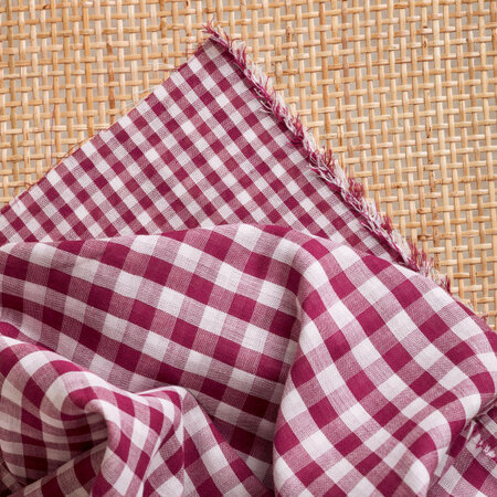 Gingham Off-White Dahlia Fabric - katoen