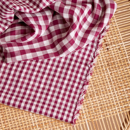 Gingham Off-White Dahlia Fabric - katoen