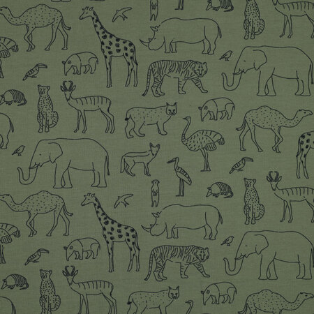safari groen - French terry