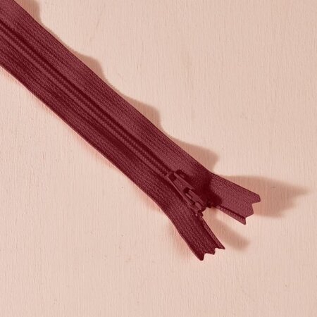 zichtbaar rits 20 cm amarante