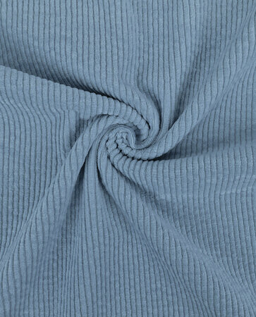 blauw - brede ribfluweel