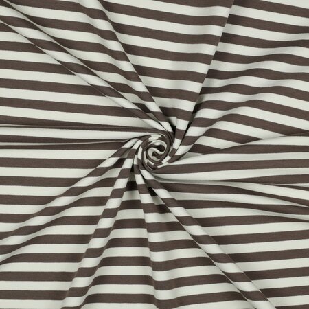 strepen taupe - french terry