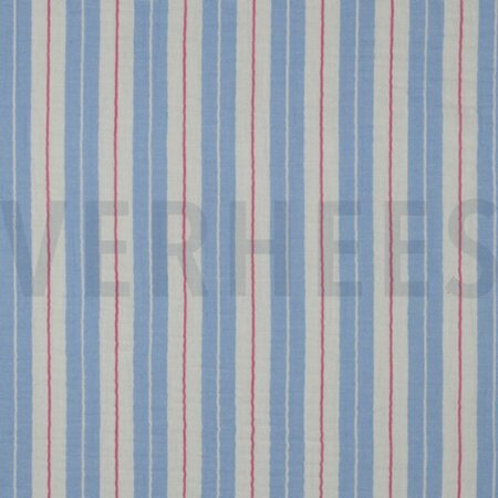 Double gauze blauwe strepen- double gauze