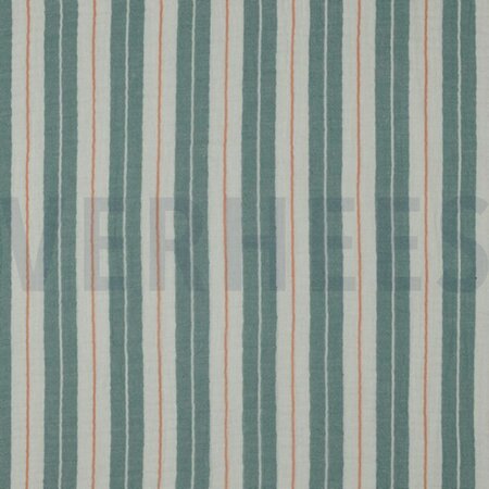 Double gauze groene strepen- double gauze