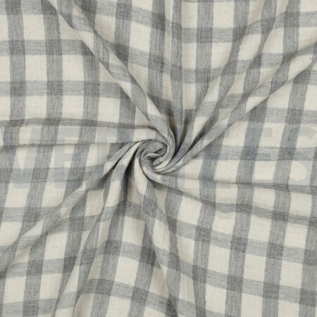 double gauze vichy grijs - double gauze