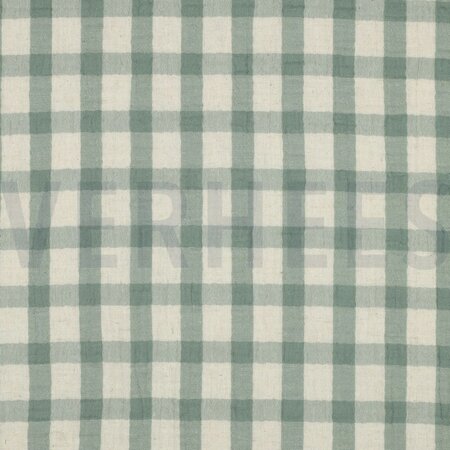 double gauze vichy groen sage - double gauze