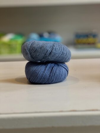 Breipakket Sophie shawl JEANS BLAUW