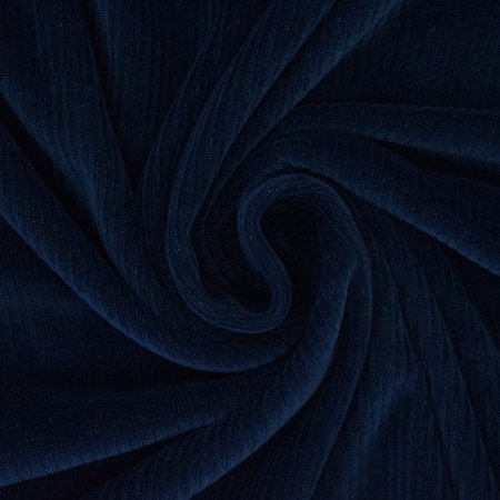marineblauw met brede rib (biokatoen) - nicky velours