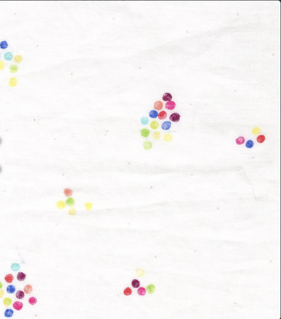 colourful pocho bijoux on white - double gauze