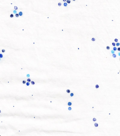 colourful pocho bijoux blue on white - double gauze