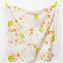 fuccra rakuen orange flowers on off white - double gauze