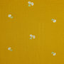 geborduurde bloemen oker  - double gauze