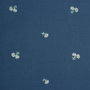 geborduurde bloemen blauw  - double gauze