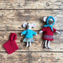 Patron tricot Pour grand-mère souris et le petit chaperon rouge