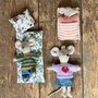 Breipatroon outfit voor baby muis, kleine broer en grote zus