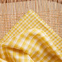 Gingham Off-White Lemon Fabric  - katoen
