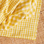 Gingham Off-White Lemon Fabric  - katoen