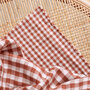 Gingham Off-White Chestnut Fabric  - katoen