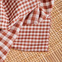 Gingham Off-White Chestnut Fabric  - katoen