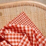 Gingham Off-White Tangerine Fabric  - katoen