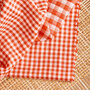 Gingham Off-White Tangerine Fabric  - katoen