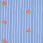 COTTON STRIPE EMBROIDERY FLOWERS - katoen