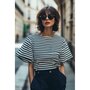 strepen jeans - french terry