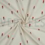 Double gauze ecru met geborduurde tulpen- double gauze