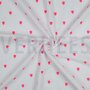 Double gauze wit met geborduurde hartjes- double gauze